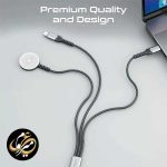 کابل تبدیل USB-C و لایتنینگ و پد شارژ اپل واچ پرومیت مدل Promate ICHARGE-TRIO
